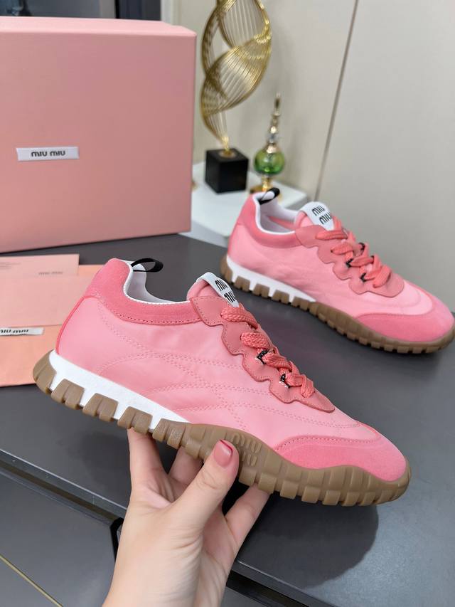 miumiu Miu Miu Spring 2025 New Arrival: Technical Fabric and Calfskin Suede Tire