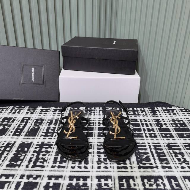 Yves Saint Laurent's 2025 summer cool hit thin-strap slippers make a shining de