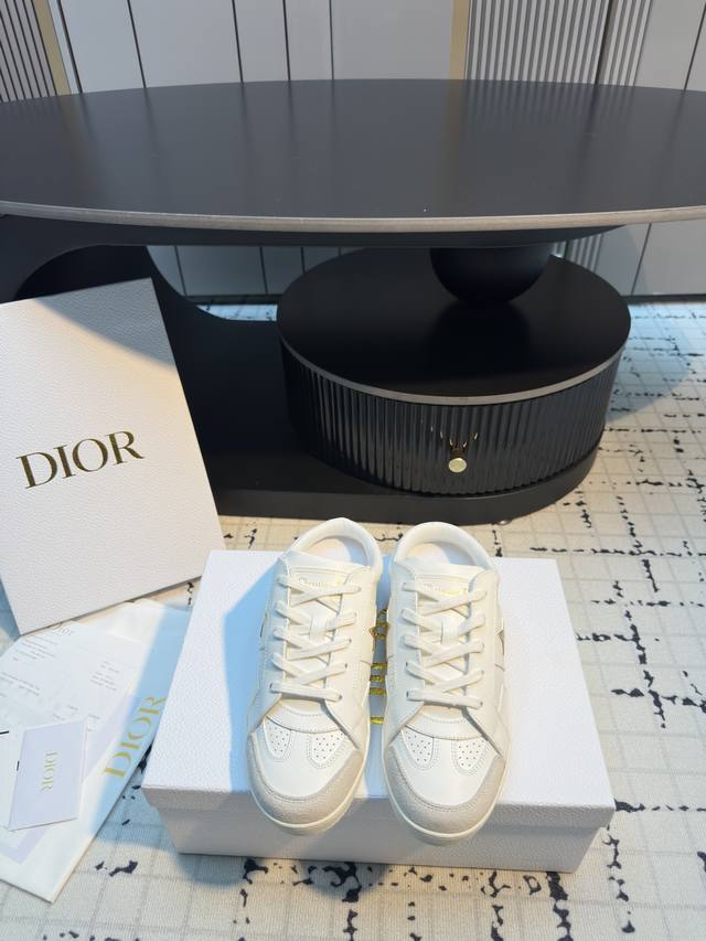 Dior's Spring/Summer 25 white slip-on shoes ( ) are meticulously crafted from sm