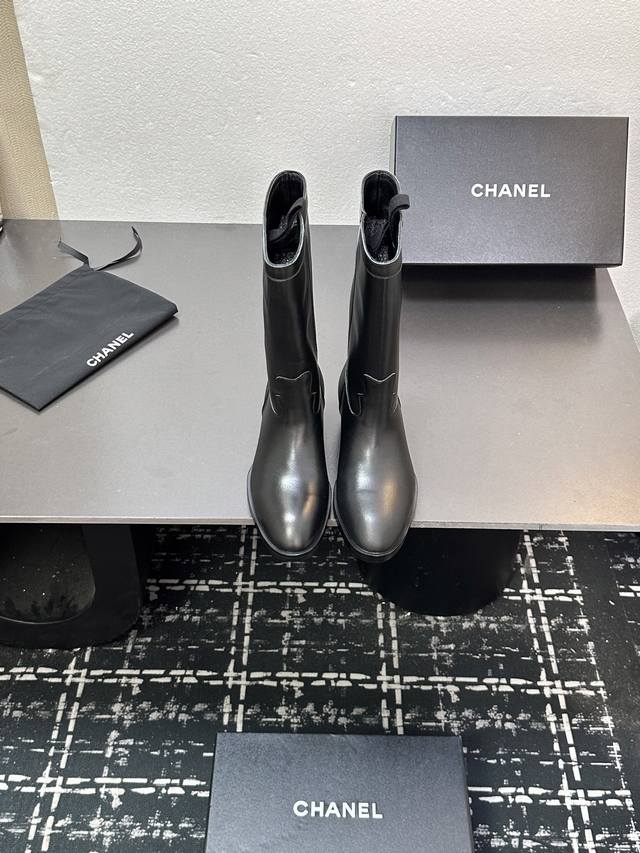 Chanel's new fall/winter slip-on boots. Super comfortable and versatile, the hig