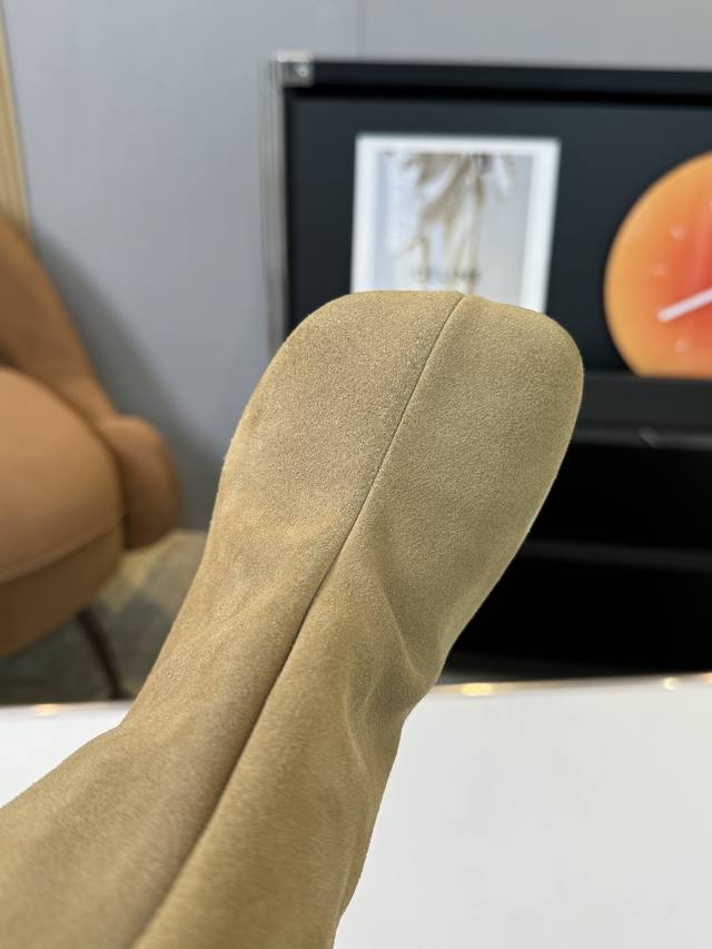 m6 Niche knee-length knight boots for women, Jurchen suede matte retro trouser b