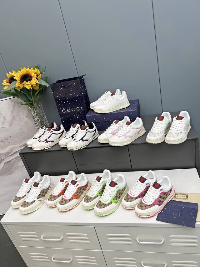 Couple's pair: Gucci low-top casual sneakers, a premium edition! Exquisitely cr