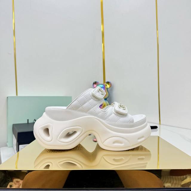 Top-of-the-line edition Chanel | Chanel Little Chanel Velcro Beach Slippers 25S