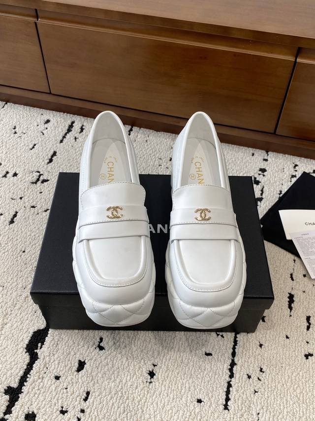Chan*L 2025 Chanel C early spring new thick-soled platform shoesThe latest and h
