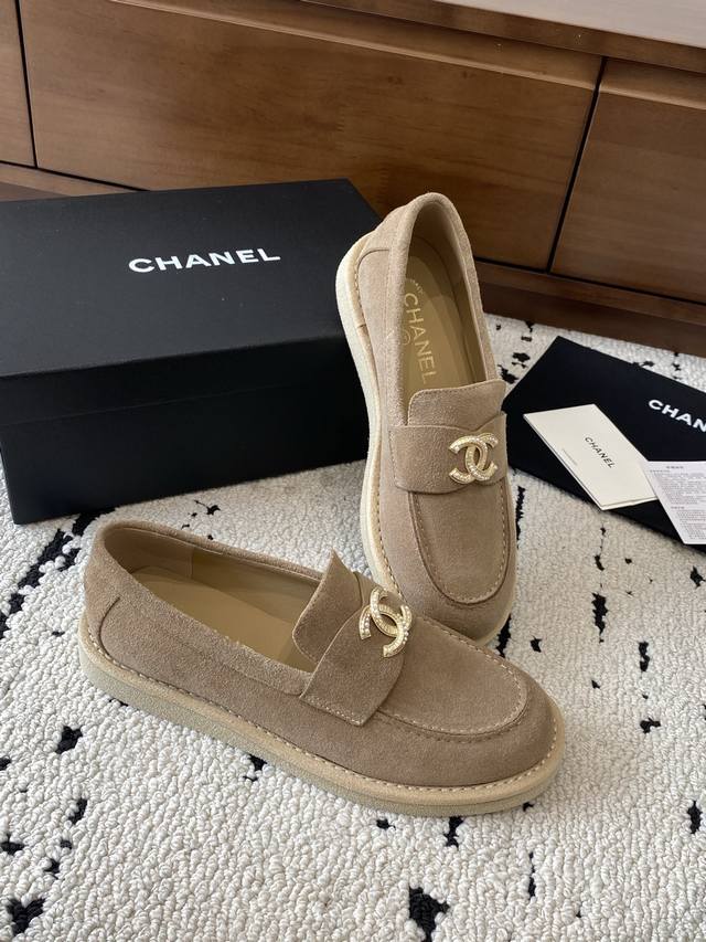 High-top version 2025 Fall/Winter new Chanel imported hardware buckle loafers,