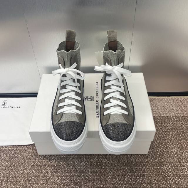 Factory p price p Brunello Cucinelli 2025 Spring/Summer new high-top color-block