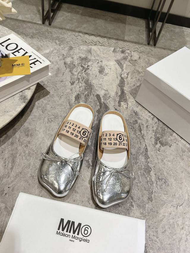 Maison Marginal* Mm6 New Spring Chunky-Heeled Apple-Toe Ballerina Slippers Margi