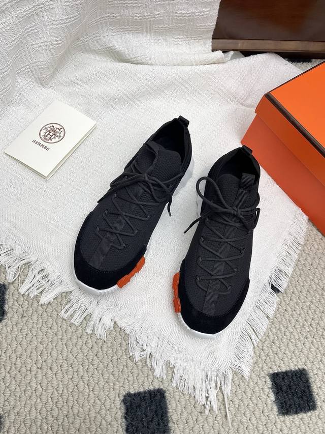 Couple size mesh Hermes Hermes H family classic couple casual sports shoes Coup