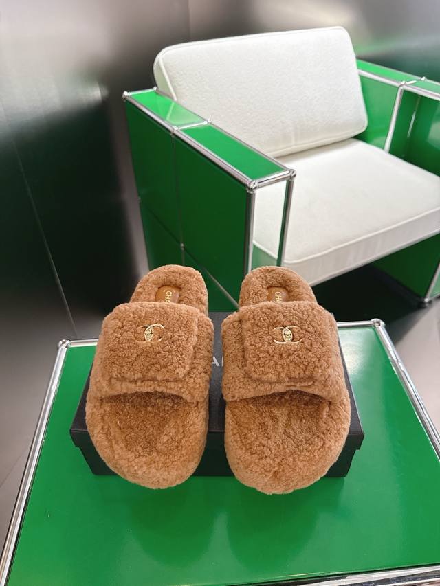 Top version Chanel Xiaoxiang 2025Ss hit series fur slippers autumn and winter t