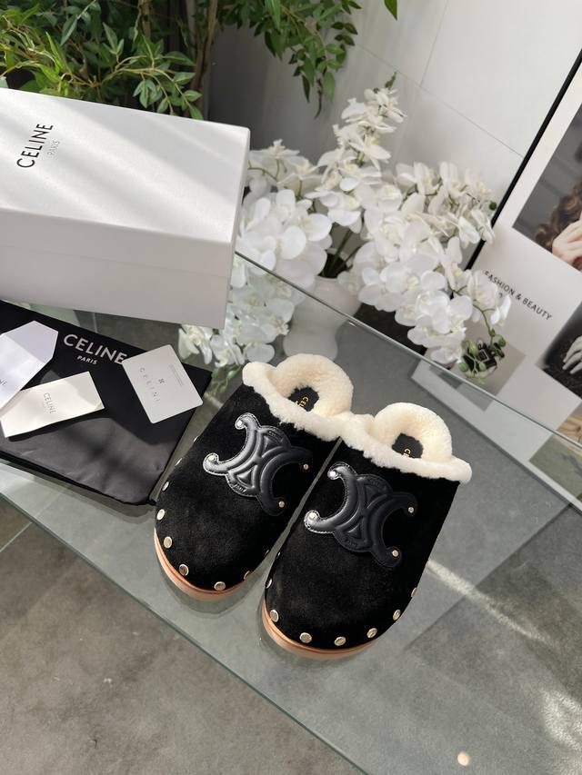 Ce*Ne's new Autumn/Winter 2025 Celine Birkenstock lambswool closed-toe slippers