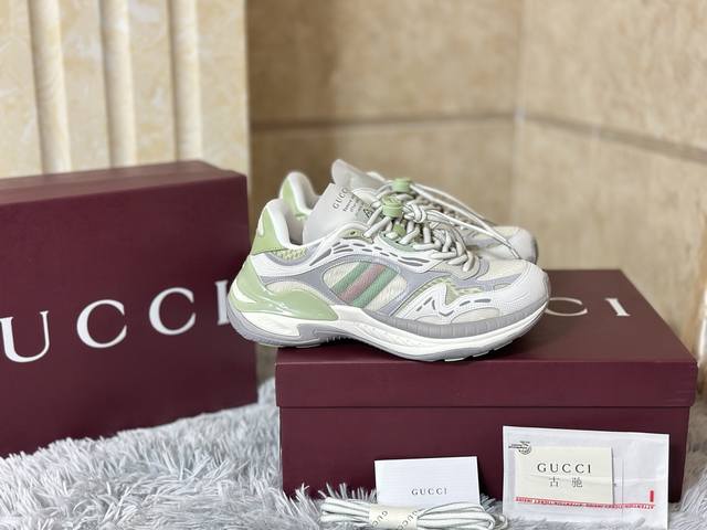 High-end Gucci Daddy 2.0 Mesh and Leather Sneakers, Sizes: 36-40 In Stock Blend