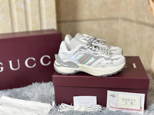 High-end Gucci Daddy 2.0 Mesh and Leather Sneakers, Sizes: 36-45 In Stock Blend