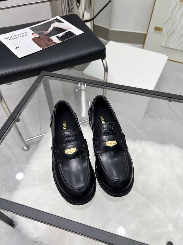 Manufactured by: Miu Miu Spring/Summer 25th Runway Style Coin Loafers. This Miu