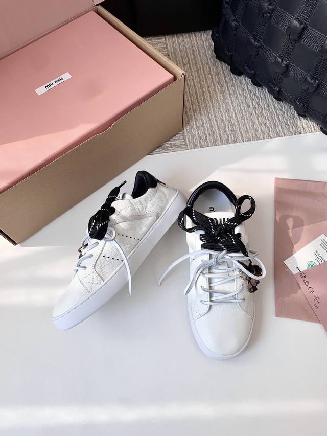 Miumi*25S latest double-strap canvas casual shoes high-quality goods original ly