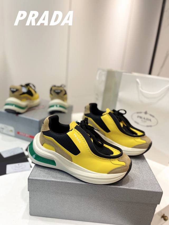 Factory price p, daddy shoes for couples, , Prada's fall/winter runway sneaker