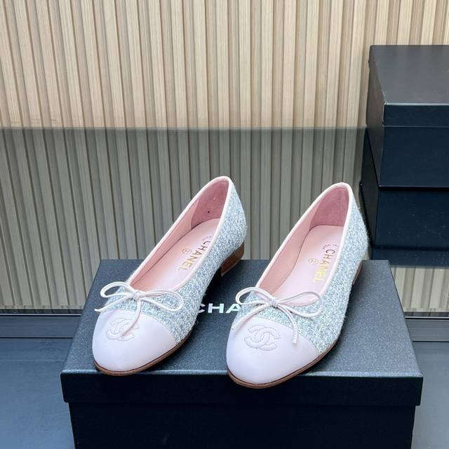 Factory correct high version! : Chanel's classic ballet flats, flat-soled, two-