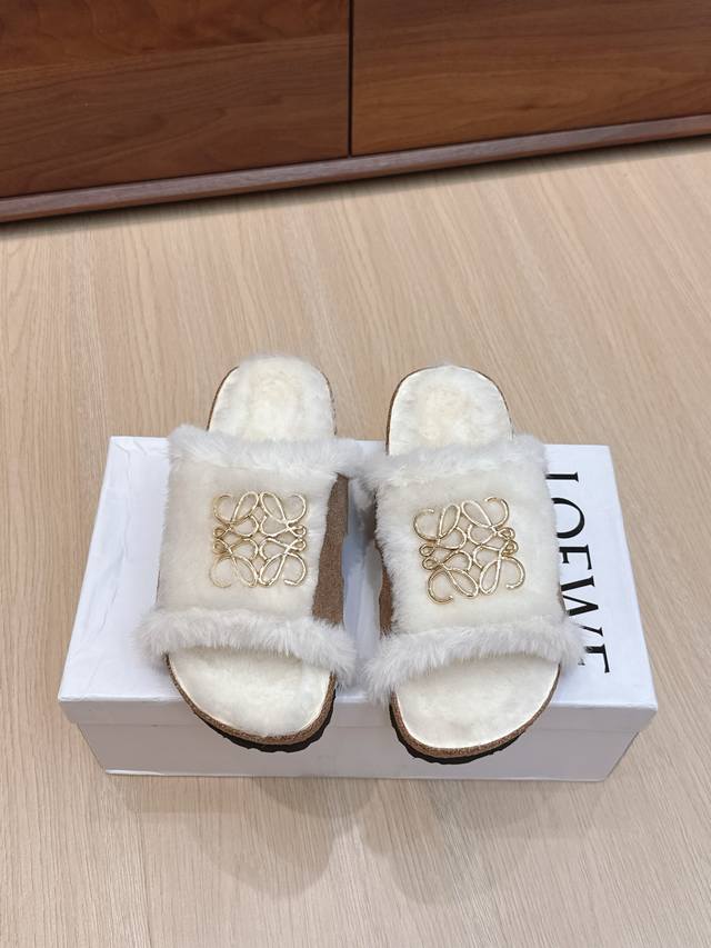 Shopping agent-level Loewe x Birkenstock furry Birkenstock leather suede double-