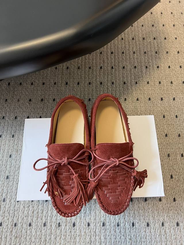 Top quality Isabel Marant 25Ss suede woven nomadic loafers These autumnal suede
