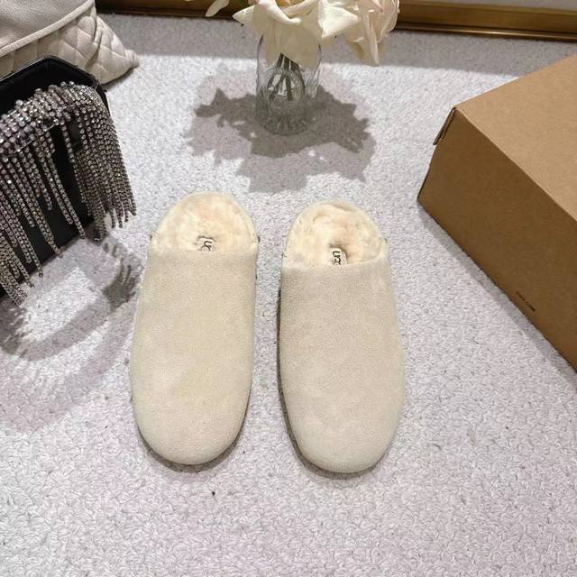 UGG 2025 Fall new style, celebrity-style, shallow-cut, casual, thin, slip-on sho