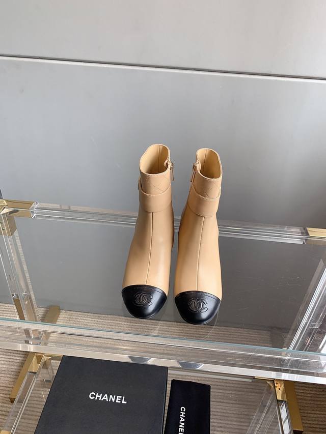 Chane* new block heel high heel ankle boots, classic, simple and versatile style