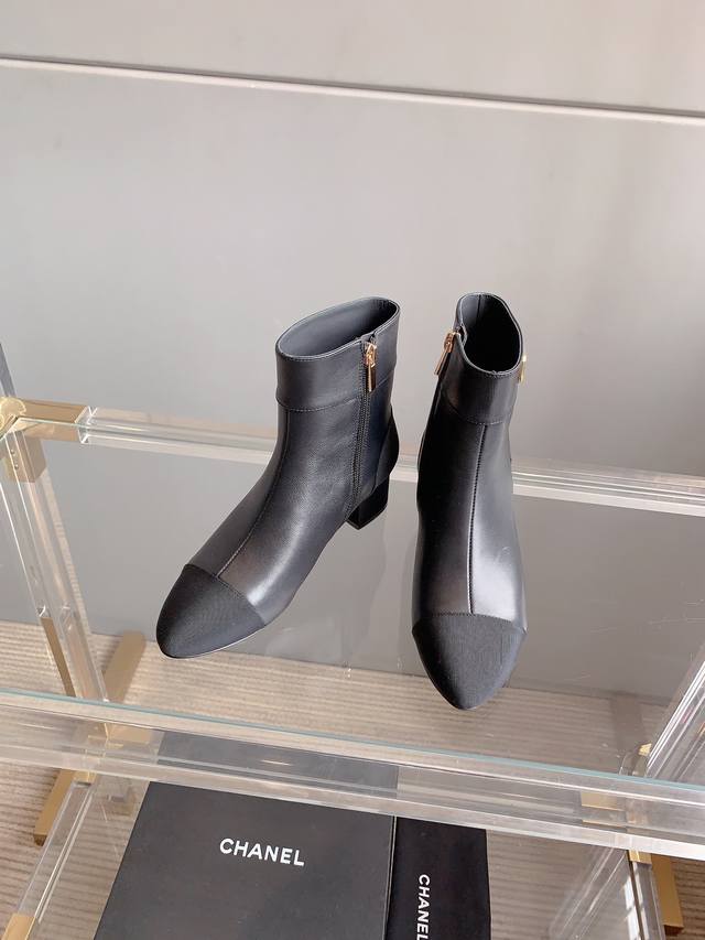 Chane* new block heel high heel ankle boots, classic, simple and versatile style