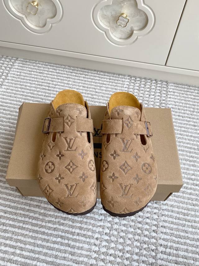 Lot of women's and men's L Donkey couple's monogram Birkenstocks, mules, closed