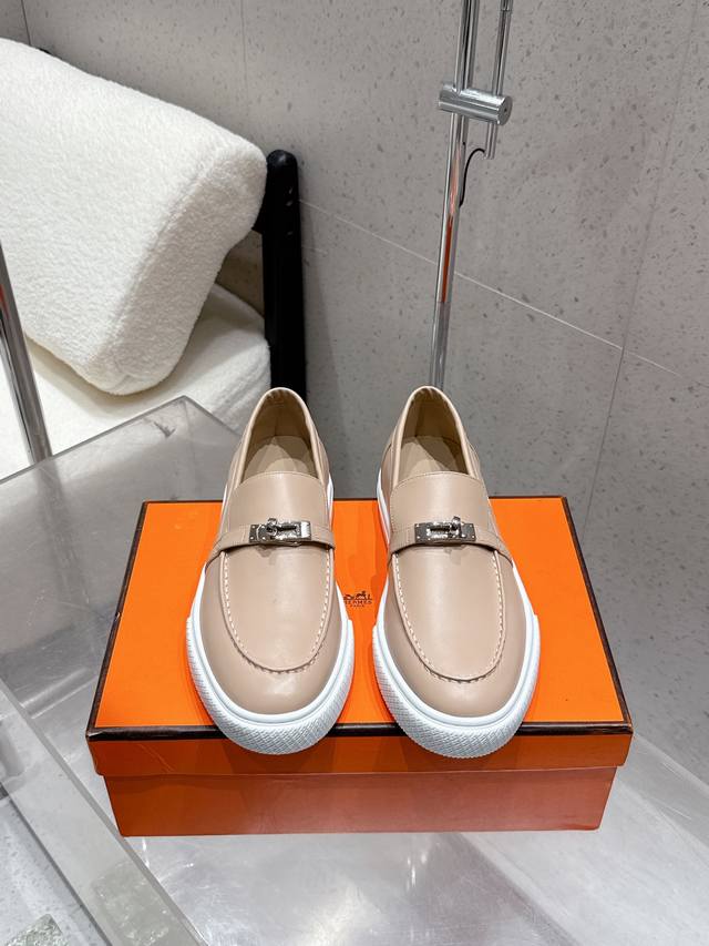 High version men's model +10 Hermes H family Kelly shoe buckle casual loafer sl