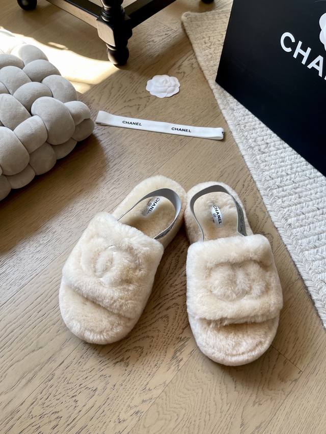Chanel 25K new thick-soled stretch wool slippers! Premium version! First to sell