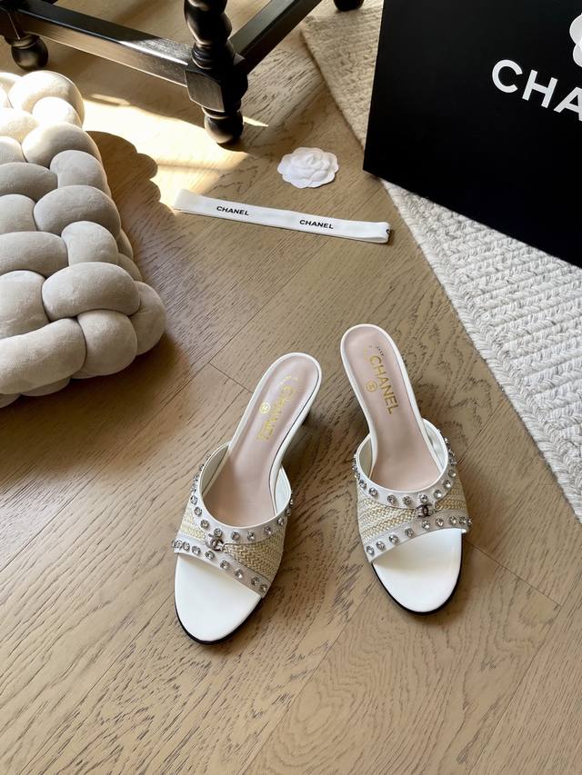 Chanel 25K new high-heeled diamond slippers! Top version! Pre-sale Braided diamo