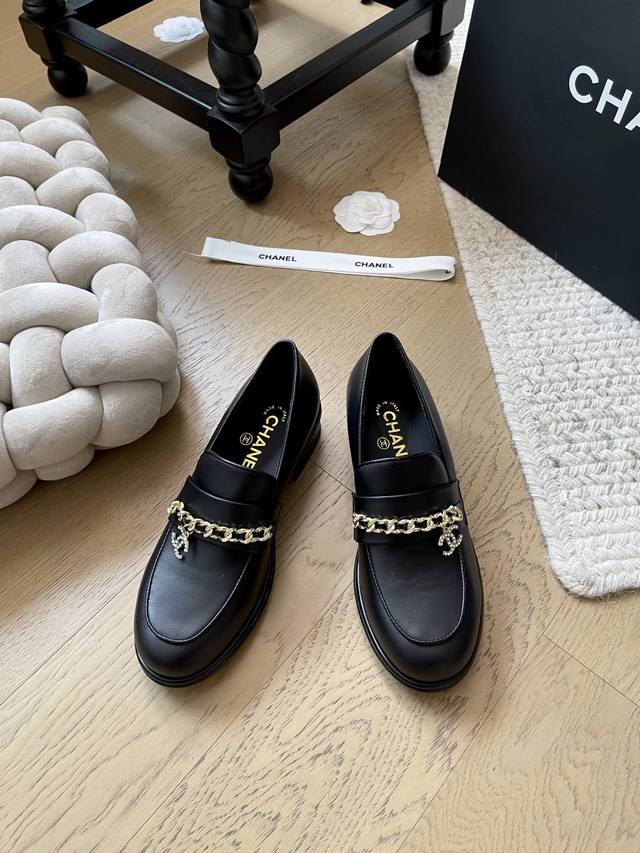Chanel 25K new thick-soled loafers top version! First release Cowhide upper, sh