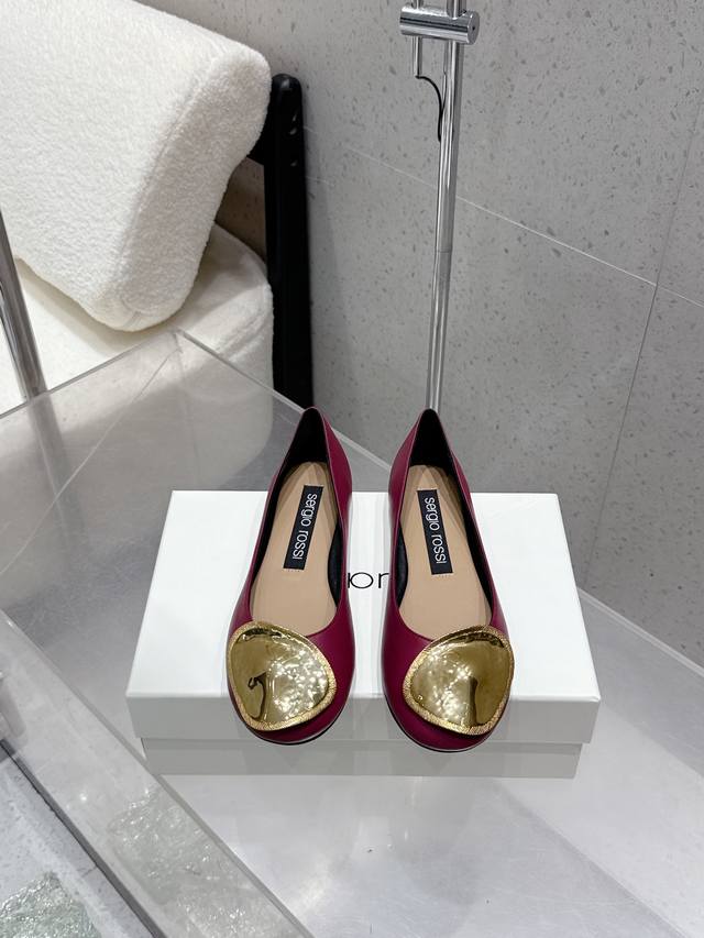 High-quality Niche fashion brand Sergio Rossi's new Fall/Winter 25 gold-plated h