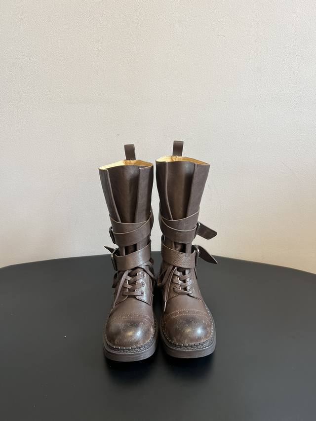 Top-Quality Ethor 25Ss Battle-Damaged Leather Cavalier Boots Ethor Spring/Summer