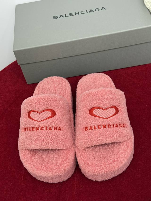 Top quality Balenciaga Ss25 New Arrival~ Balenciaga new thick-soled wool slipper