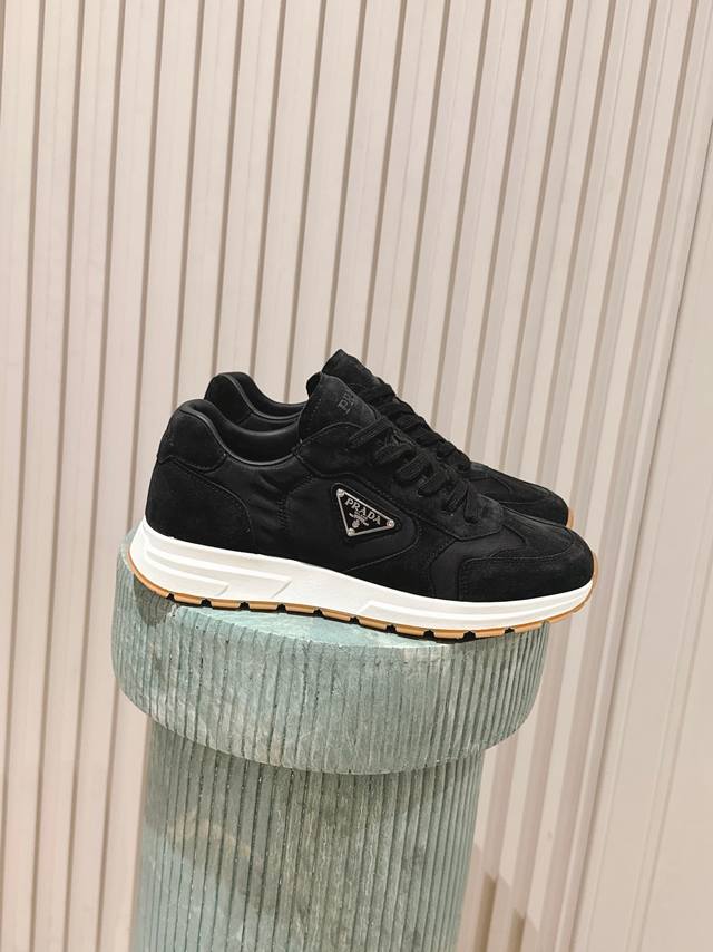 Top version: Men's: Prada 25 new men's sports shoes Lightweight nylon and suede