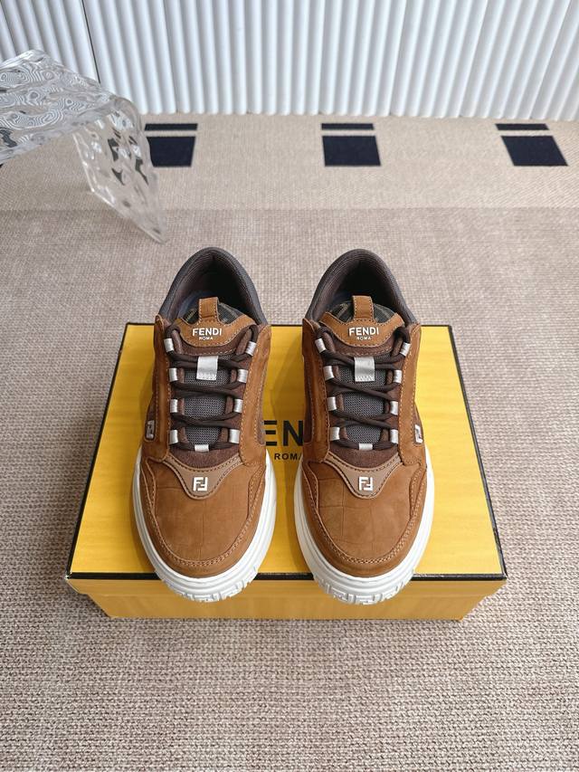 Fendi 2025 new style sneakers, casual sports shoes, cloth shoes Classic Ff monog
