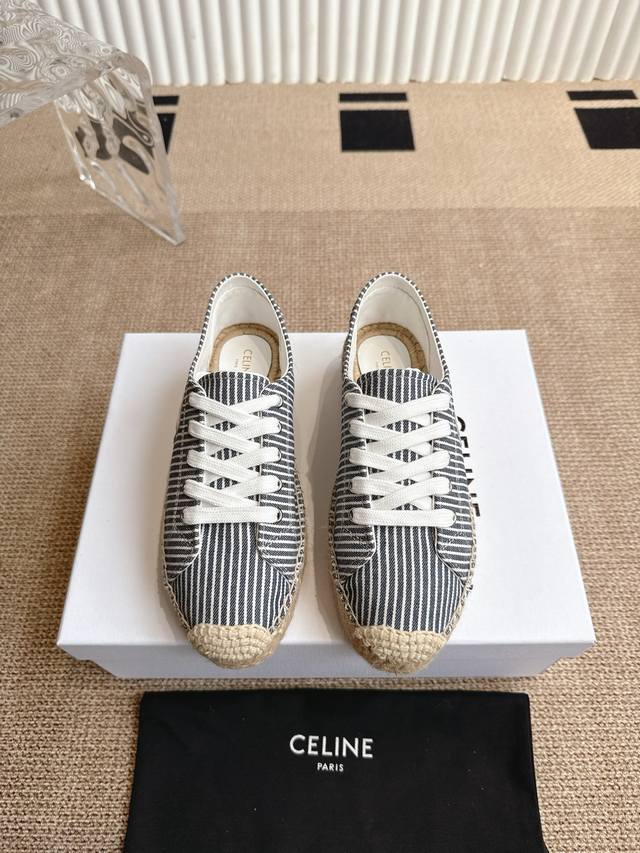 Celine 2025Ss new hemp rope-soled fisherman's shoesHigh-end feel, a must-have fo