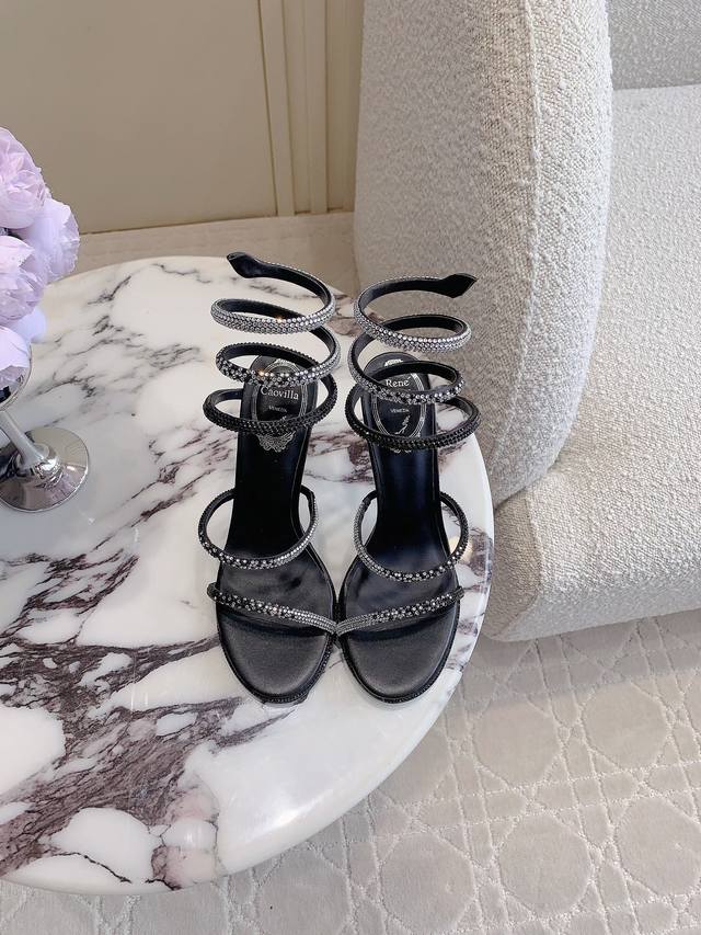 Factory price p Ren* Caovill* Classic snake-shaped rhinestone-encrusted high-he