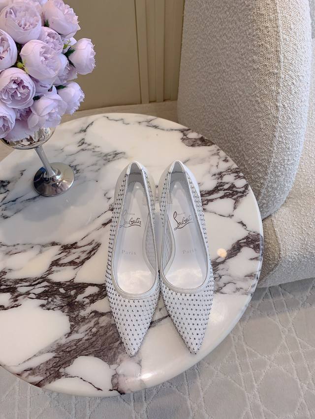 Factory price p Christian Loubouti* new rhinestone red-soled high heels Bling B