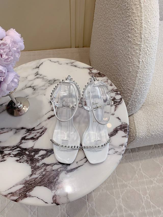 Factory price p Christian Loubouti* New riveted red-soled high-heeled sandals e