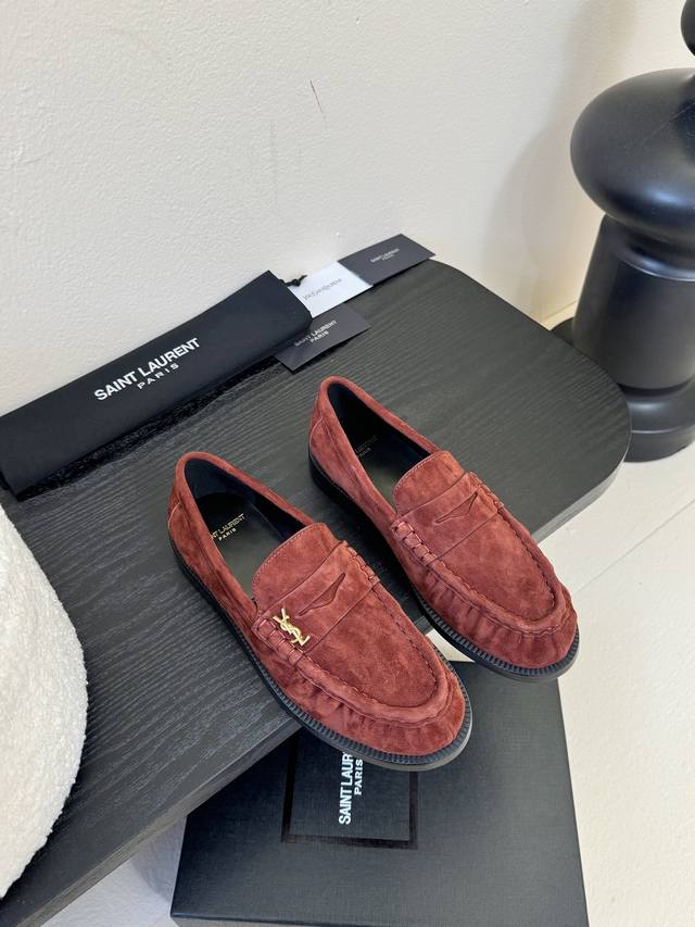 New colors added Saint Laurent classic leather loafers, super popular, super po