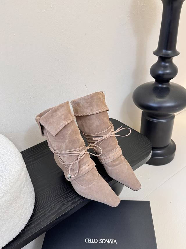 Cello Sonata's new nomadic retro suede woven mid-boots take retro fashion to its