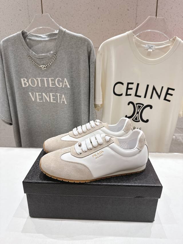 Prada's new lace-up casual sneakers are incredibly comfortable. The soft rubber