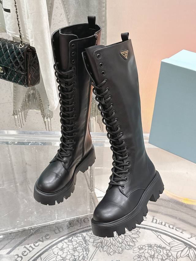 Prada's new autumn/winter collection: Chelsea platform boots with triangle logo