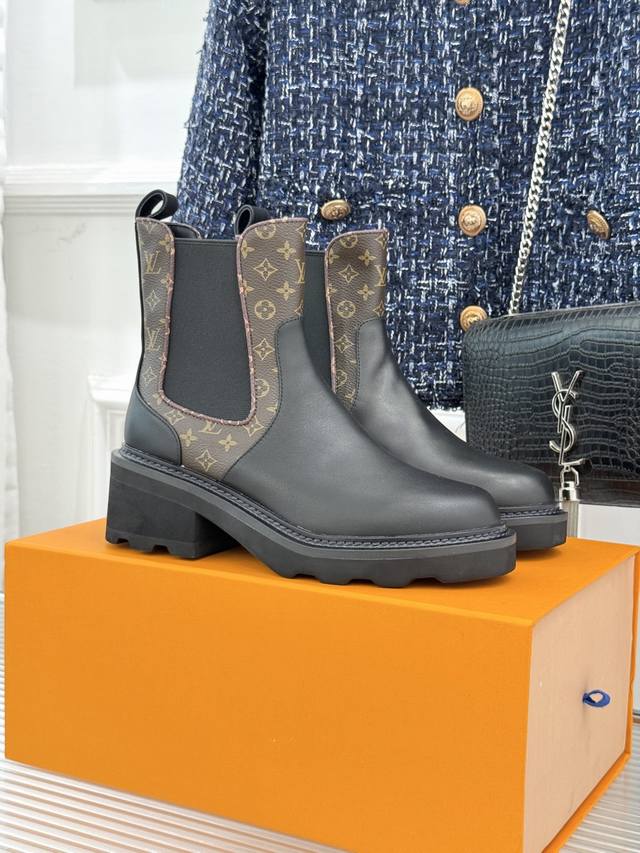 Donkey brand classic monogram Chelsea platform boots, the new Martin boots that