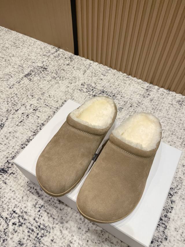 Top version: Alo 2025 autumn and winter new casual furry half-slippers The upper