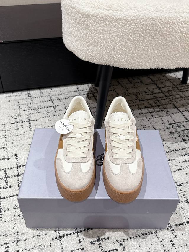 Premium women's Hogan 25 latest platform series H698 thick-soled casual sneakers