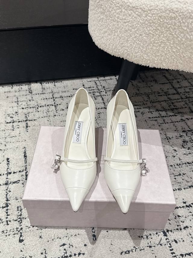 Jimmy Choo Jc 25 Scarlet new pointed high-heeled shoes Original last, perfect li