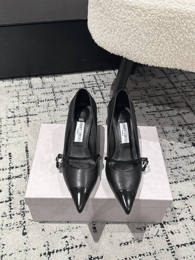 Jimmy Choo Jc 25 Scarlet new pointed high-heeled shoes Original last, perfect li