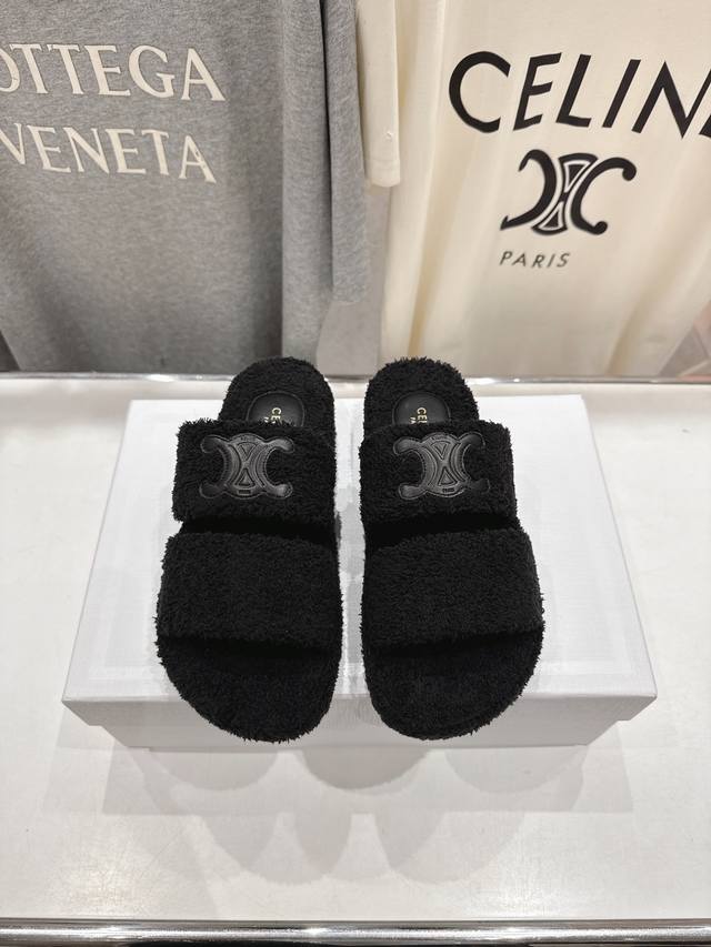 High-end edition on the market Celine 2025Ss new warm home Arc de Triomphe furry