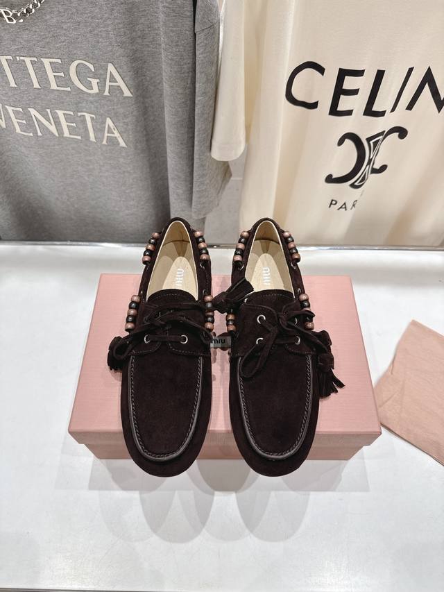 High-quality factory edition. Miumiu Miu Miu 2025Ss Fall/Winter runway slip-on